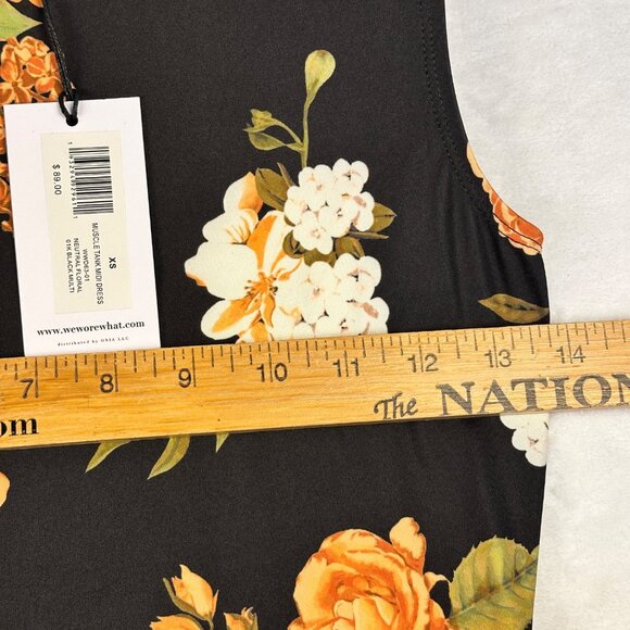 We Wore What Women's Black/Floral Muscle Tank Midi Dress Size XS Fairy Grunge - Picture 5 of 7